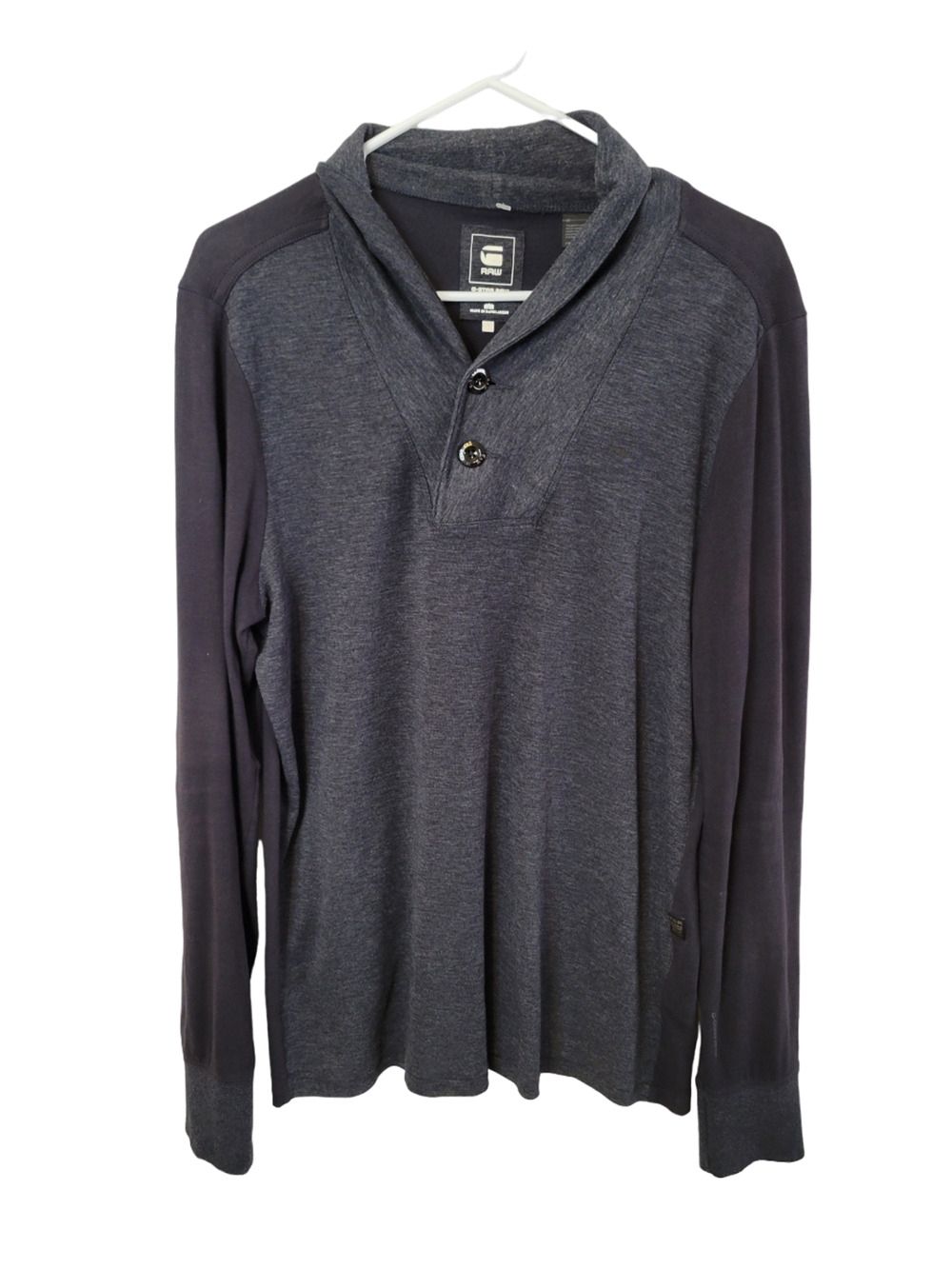 G-Star Raw Black Gray Knit Long Sleeve Men's Sweater Size L